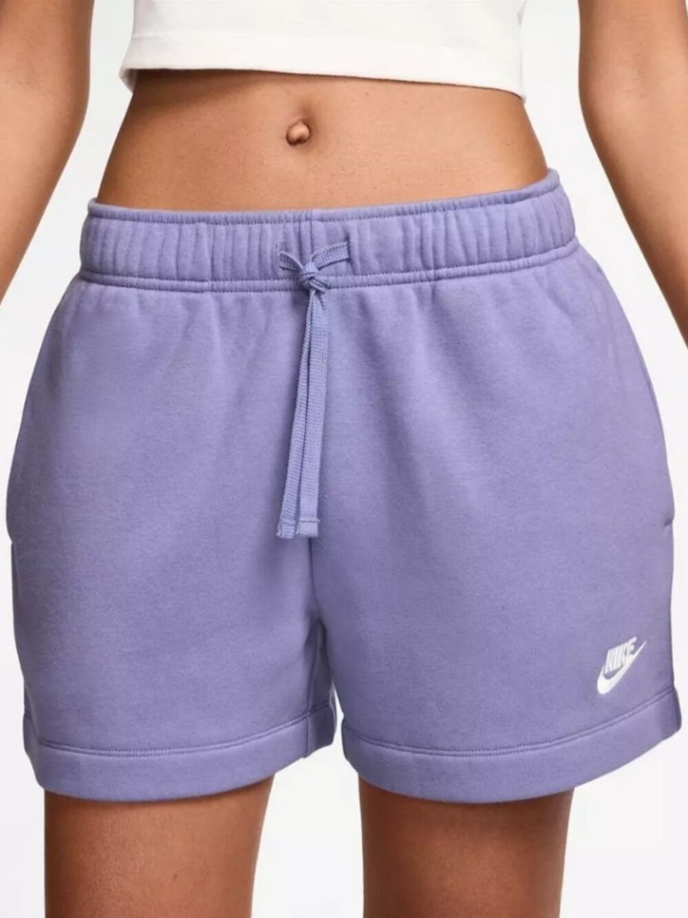Nike Women's Sportswear Club Fleece Mid-Rise Shorts in Dusty Amethyst size M NWT